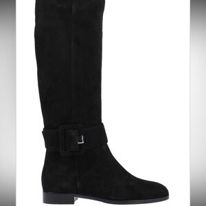 Sergio Rossi Black Suede Winter Riding Boots